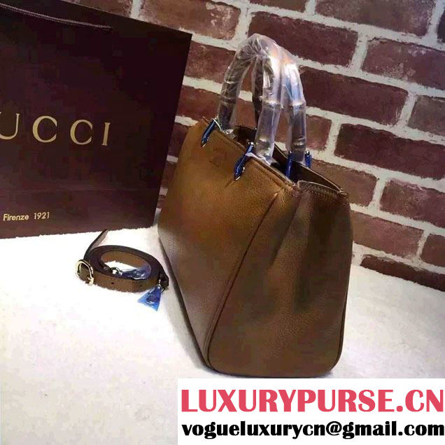 Gucci Medium Bamboo Shopper Leather Tote Bag 323660 Brown