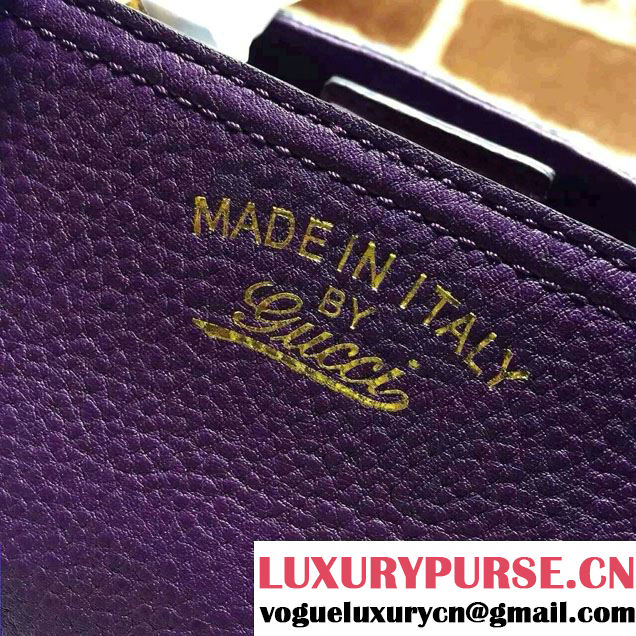 Gucci Medium Bamboo Shopper Leather Tote Bag 323660 Dark Purple