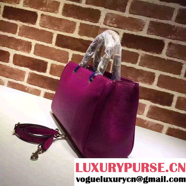 Gucci Medium Bamboo Shopper Leather Tote Bag 323660 Purple