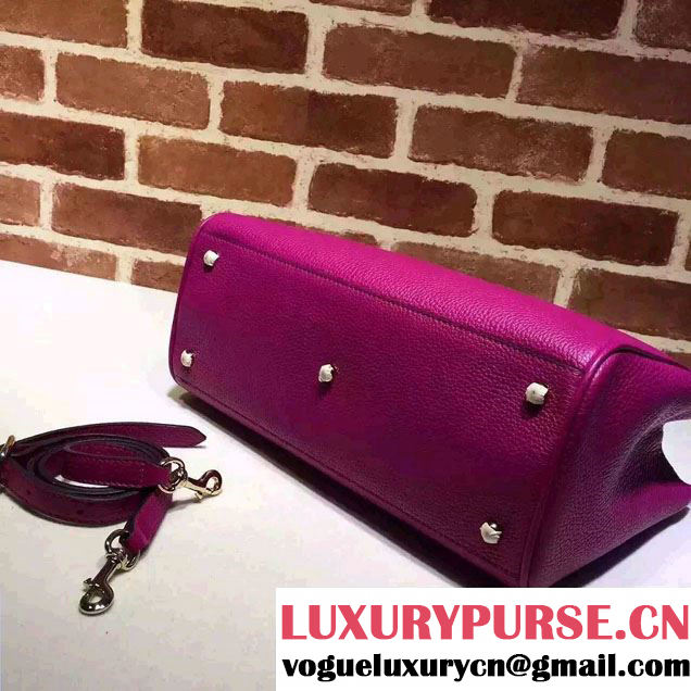 Gucci Medium Bamboo Shopper Leather Tote Bag 323660 Purple