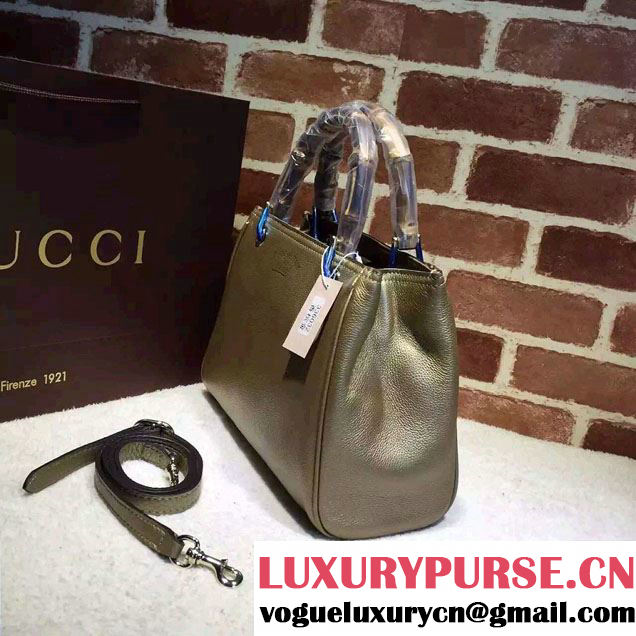 Gucci Small Bamboo Shopper Leather Tote Bag 336032 Gold