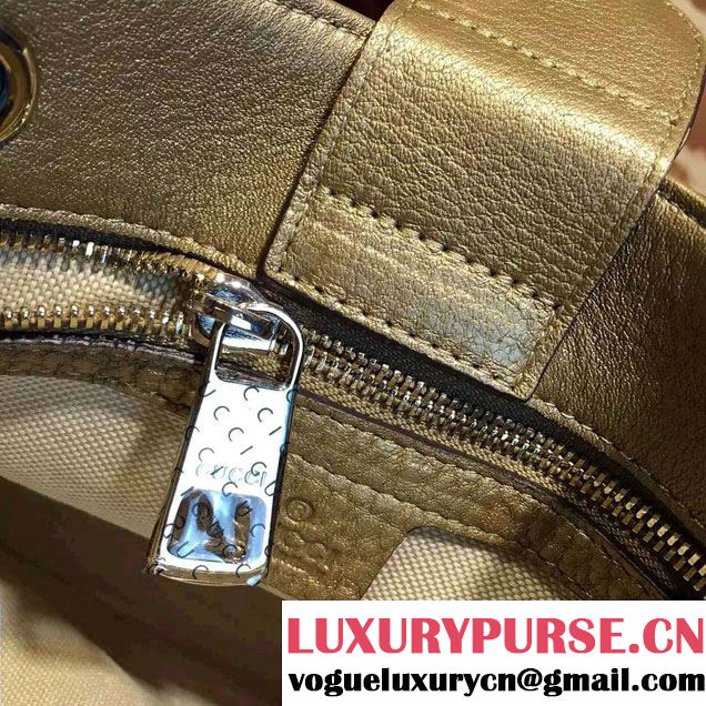 Gucci Small Bamboo Shopper Leather Tote Bag 336032 Gold