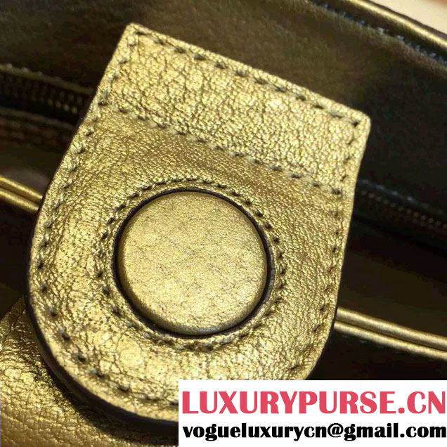 Gucci Small Bamboo Shopper Leather Tote Bag 336032 Gold