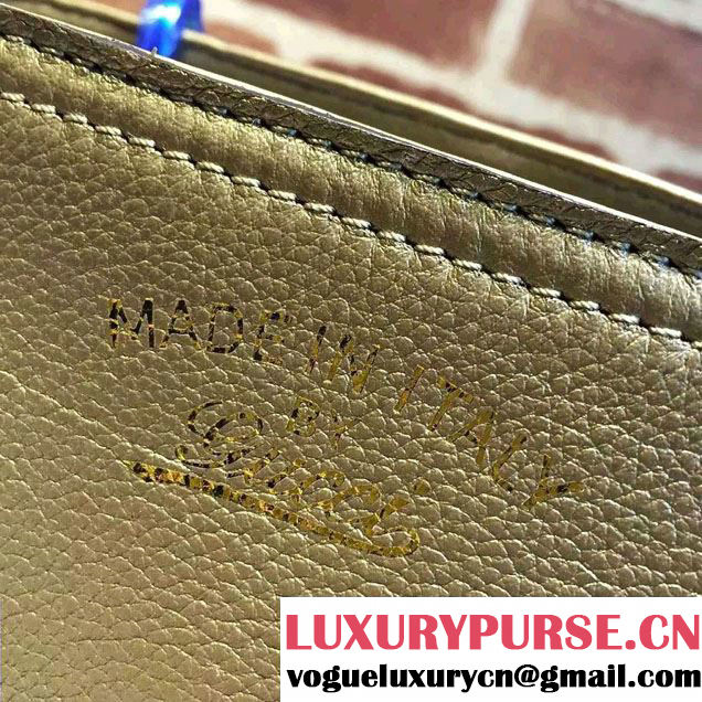 Gucci Small Bamboo Shopper Leather Tote Bag 336032 Gold