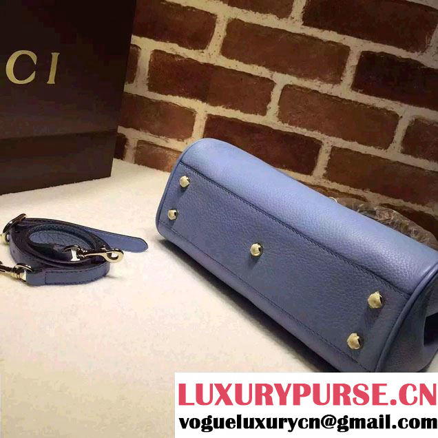 Gucci Small Bamboo Shopper Leather Tote Bag 336032 Sky Blue