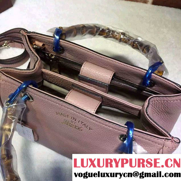 Gucci Small Bamboo Shopper Leather Tote Bag 336032 Nude Pink