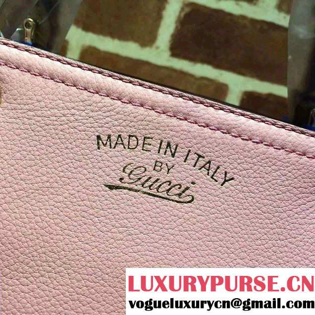 Gucci Small Bamboo Shopper Leather Tote Bag 336032 Pink