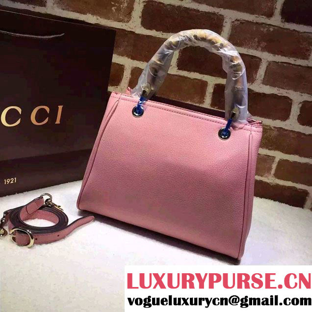 Gucci Small Bamboo Shopper Leather Tote Bag 336032 Pink