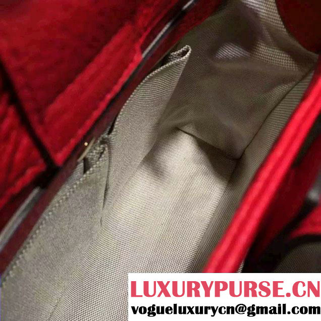 Gucci Small Bamboo Shopper Leather Tote Bag 336032 Red