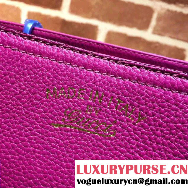 Gucci Small Bamboo Shopper Leather Tote Bag 336032 Purple