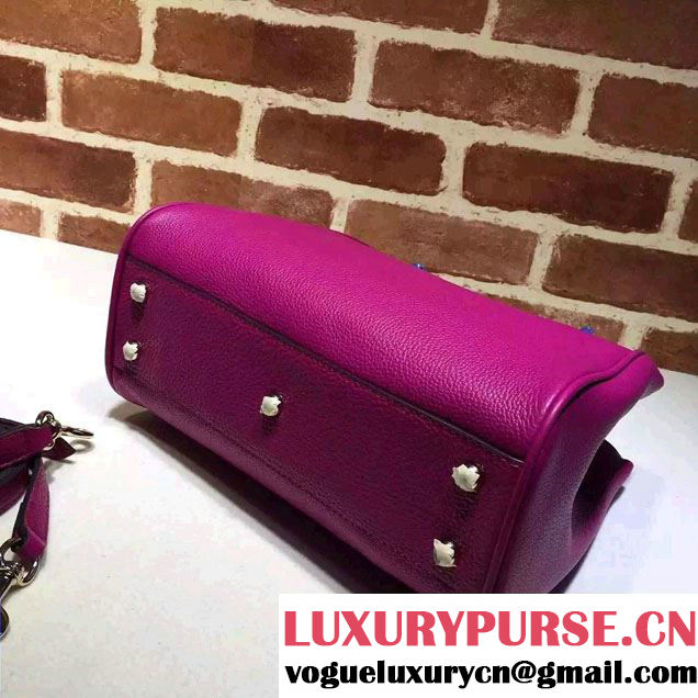 Gucci Small Bamboo Shopper Leather Tote Bag 336032 Purple