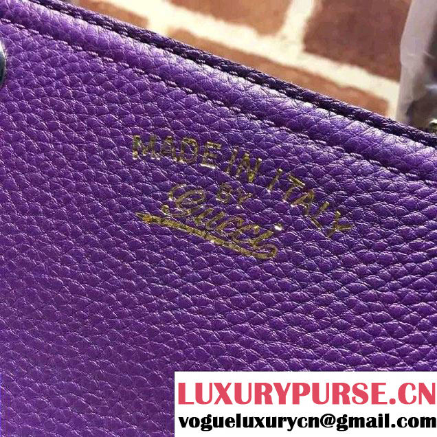 Gucci Small Bamboo Shopper Leather Tote Bag 336032 Dark Purple