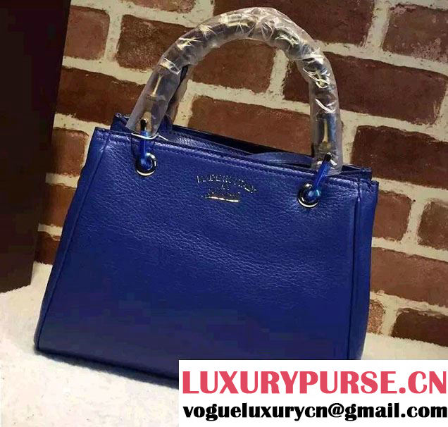 Gucci Small Bamboo Shopper Leather Tote Bag 336032 Blue