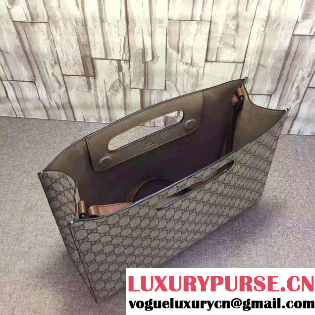 Gucci GG Supreme Canvas Tote Bag 414479 Beige 2016