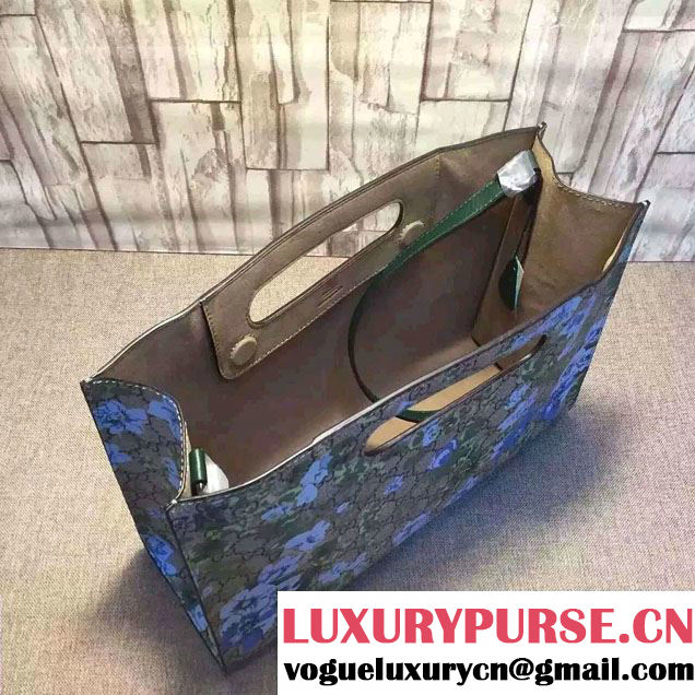 Gucci GG Supreme Canvas Tote Bag 414479 Blue Blooms 2016