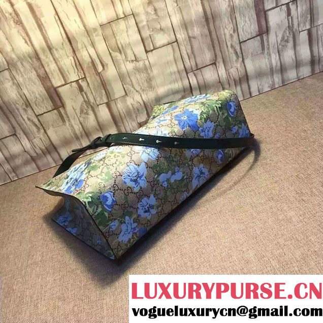 Gucci GG Supreme Canvas Tote Bag 414479 Blue Blooms 2016