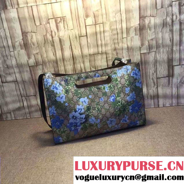 Gucci GG Supreme Canvas Tote Bag 414479 Blue Blooms 2016