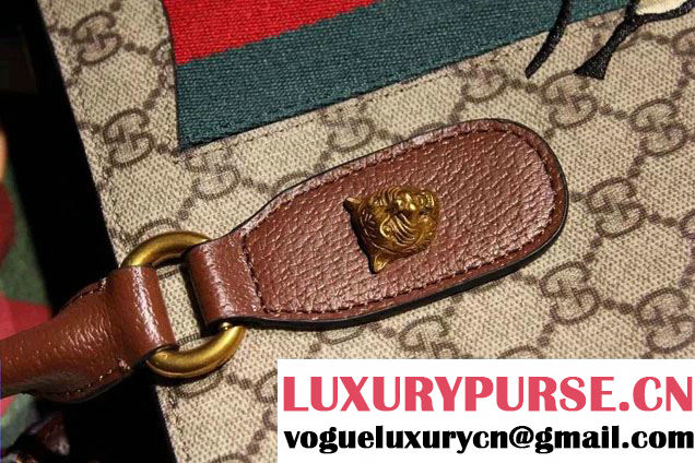 Gucci Bee Embrodery GG Vintage Web Tote Bag 2016