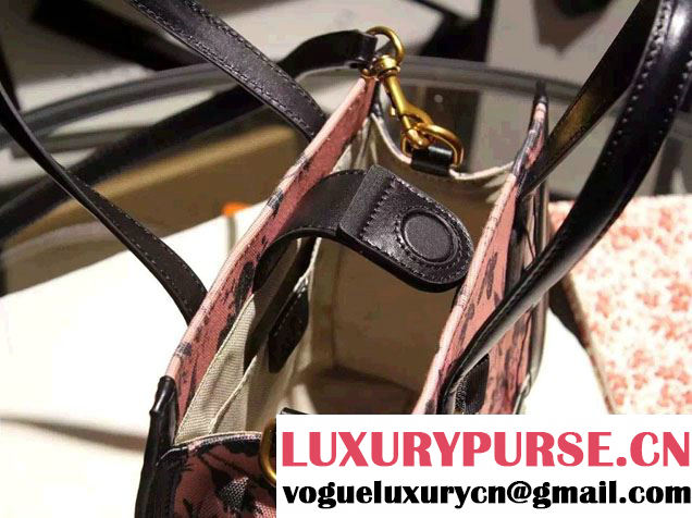 Gucci GG Ribbon Herbarium Small Tote Bag 443089 Black/Pink Japan Limited 2016