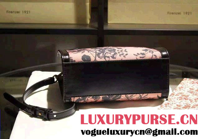 Gucci GG Ribbon Herbarium Small Tote Bag 443089 Black/Pink Japan Limited 2016