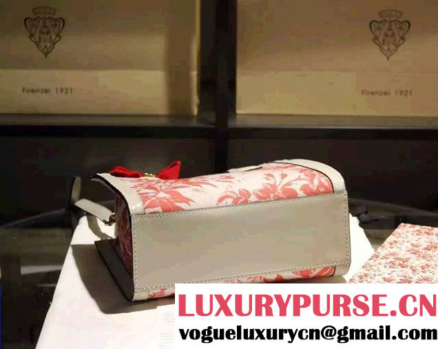 Gucci GG Ribbon Herbarium Small Tote Bag 443089 White/Red Japan Limited 2016