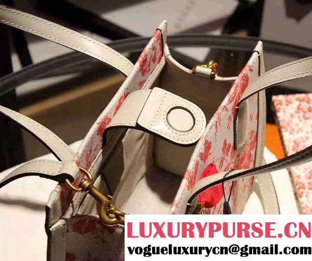 Gucci GG Ribbon Herbarium Small Tote Bag 443089 White/Red Japan Limited 2016