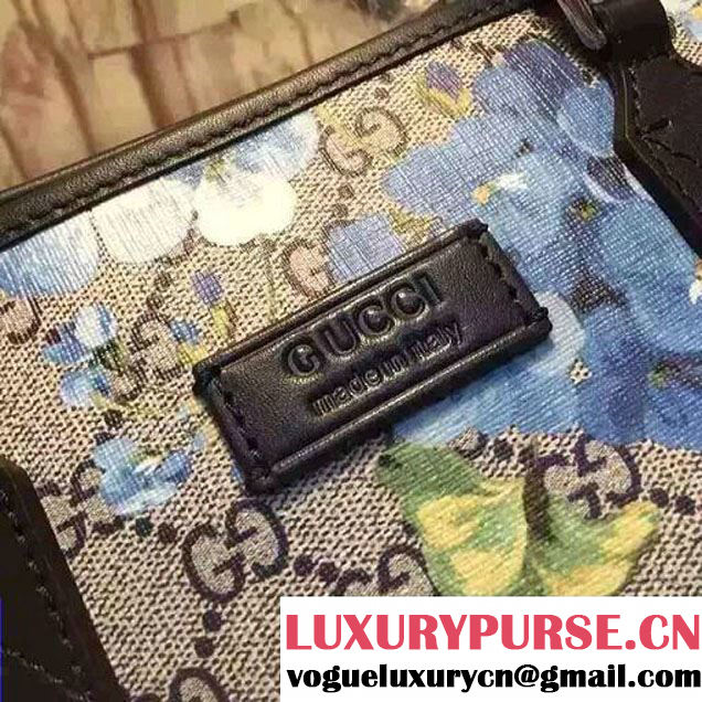 Gucci GG Supreme Tote Small Bag 429019 Blue Blooms 2016