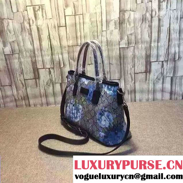 Gucci GG Supreme Tote Small Bag 429019 Blue Blooms 2016