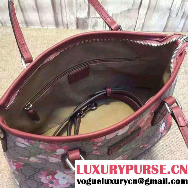 Gucci GG Supreme Tote Small Bag 429019 Red Blooms 2016