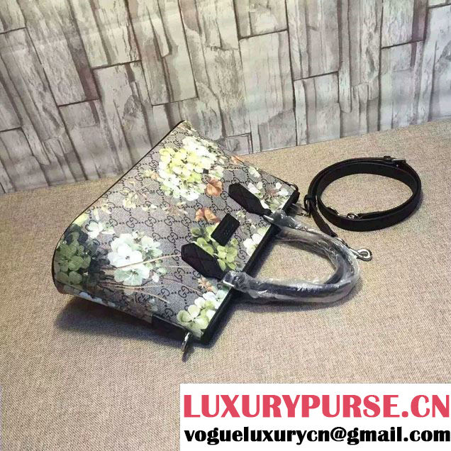 Gucci GG Supreme Tote Small Bag 429019 Green Blooms 2016