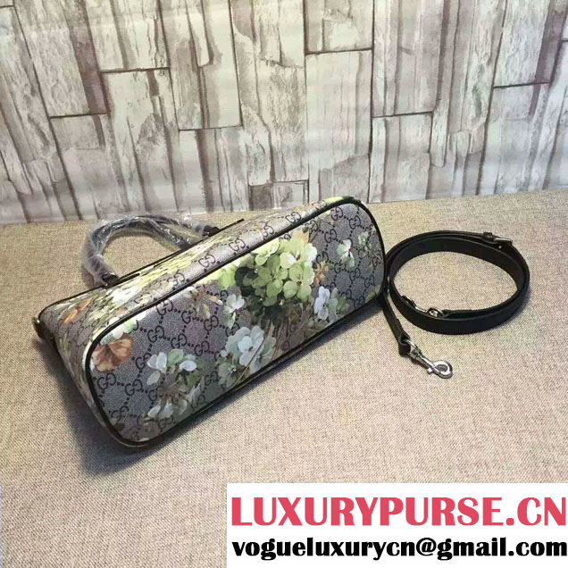 Gucci GG Supreme Tote Small Bag 429019 Green Blooms 2016