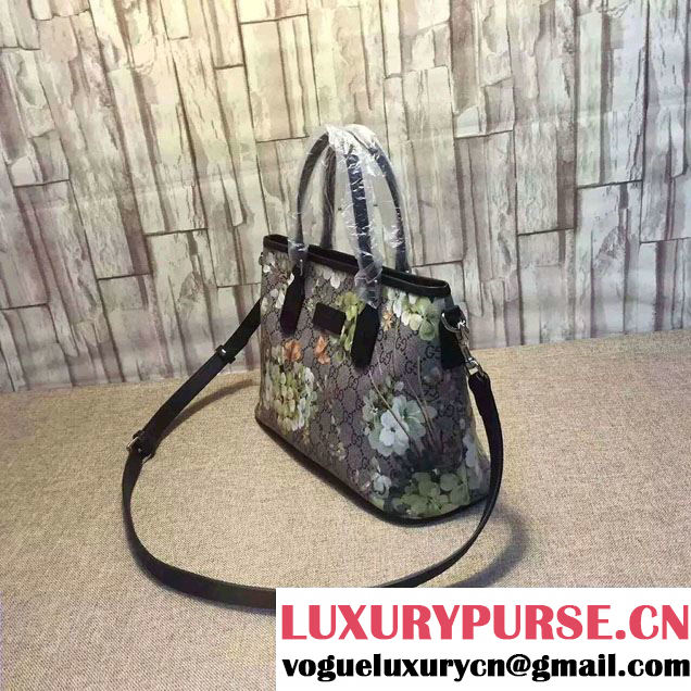 Gucci GG Supreme Tote Small Bag 429019 Green Blooms 2016