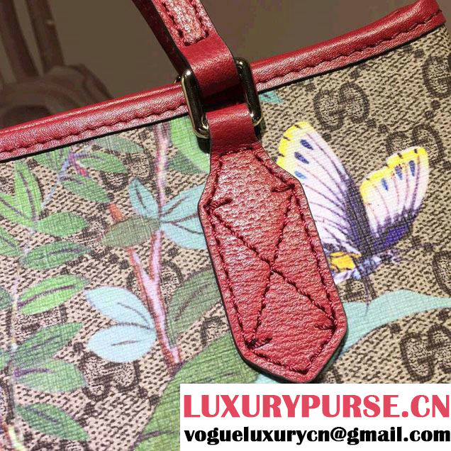 Gucci GG Supreme Tote Small Bag 429019 Tian Red 2016