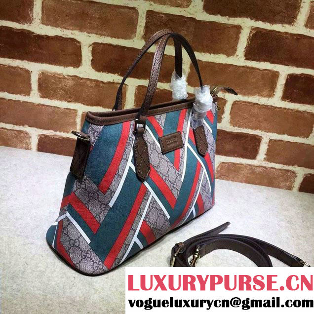 Gucci GG Supreme Tote Small Bag 429019 Chevron 2016