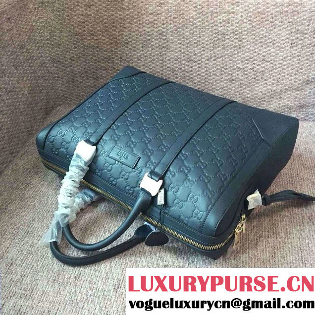 Gucci Signature Leather Briefcase Bag 406384 Green 2016