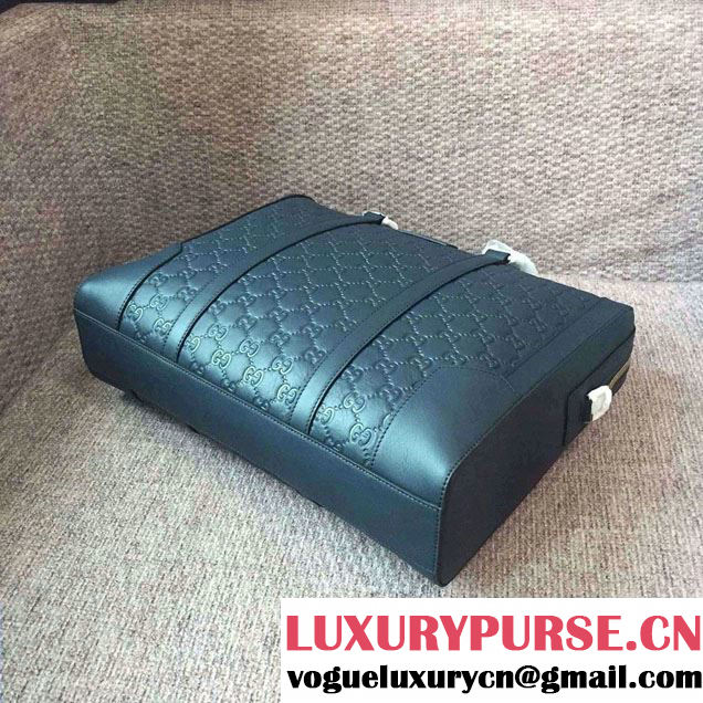 Gucci Signature Leather Briefcase Bag 406384 Green 2016