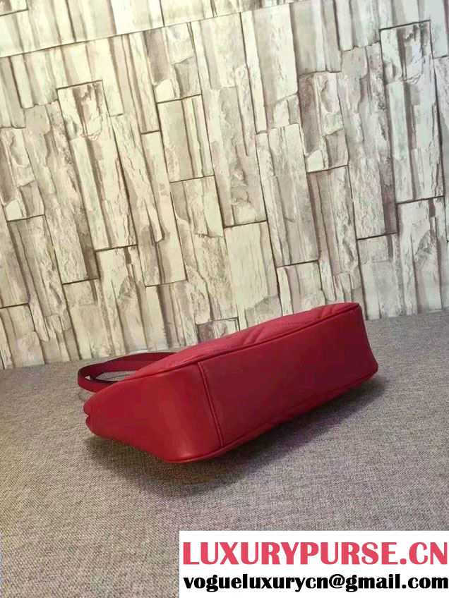 Gucci GG Marmont Matelassé Chevron Tote Medium Bag 443501 Red 2016