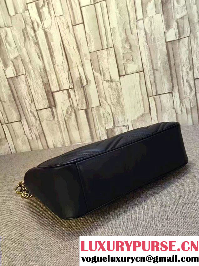 Gucci GG Marmont Matelassé Chevron Tote Medium Bag 443501 Black 2016