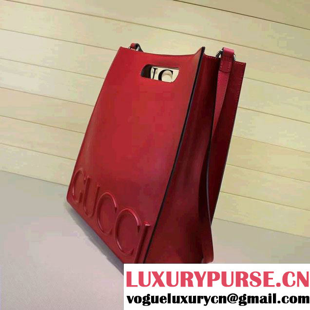 Gucci XL Leather Tote Large Bag 409378 Red 2016