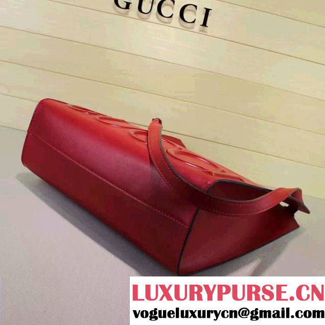 Gucci XL Leather Tote Large Bag 409378 Red 2016