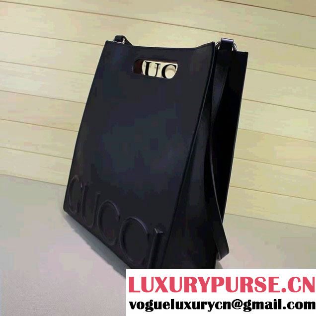 Gucci XL Leather Tote Large Bag 409378 Black 2016