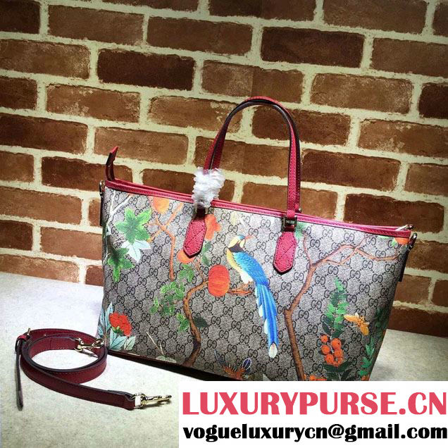 Gucci GG Supreme Medium Tote Bag 410748 Tian Red