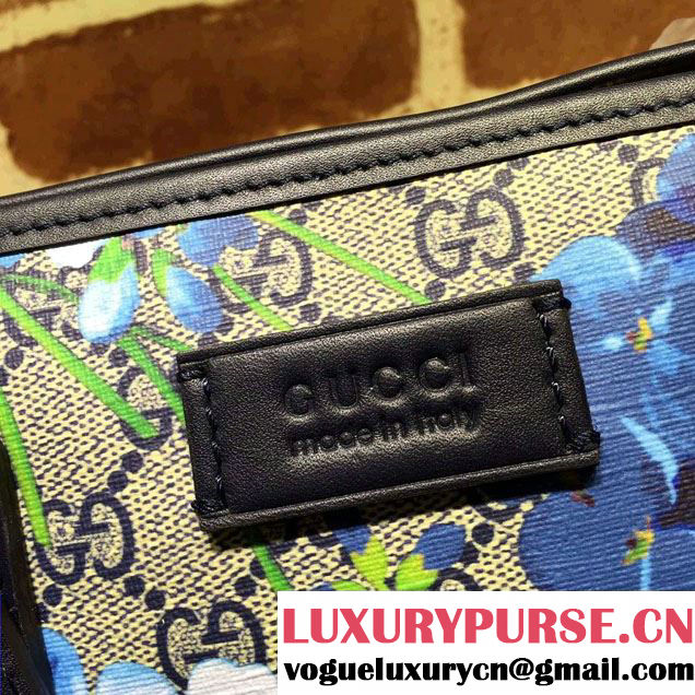 Gucci GG Supreme Medium Tote Bag 410748 Blue Blooms