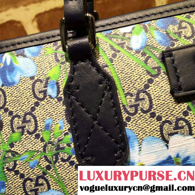 Gucci GG Supreme Medium Tote Bag 410748 Blue Blooms