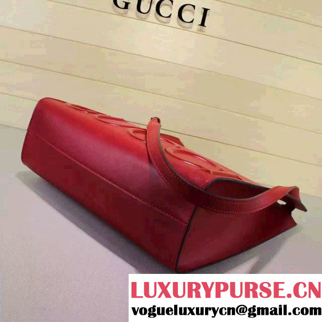 Gucci XL Leather Tote Small Bag 409380 Red 2016