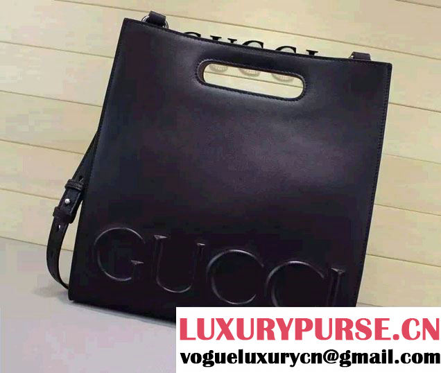 Gucci XL Leather Tote Small Bag 409380 Black 2016