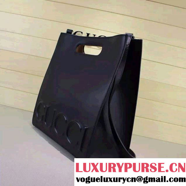 Gucci XL Leather Tote Small Bag 409380 Black 2016