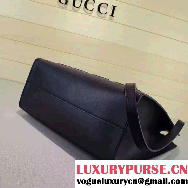 Gucci XL Leather Tote Small Bag 409380 Black 2016