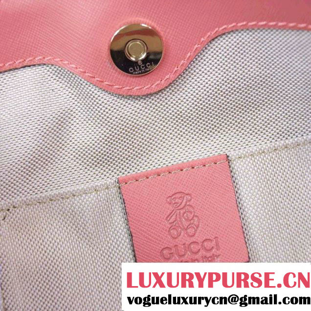 Gucci Children'S GG Supreme Canvas Cat Tote Bag 410812 Pink 2016