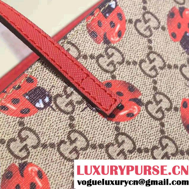 Gucci Children'S GG Supreme Canvas Tote Bag 410812 Ladybugs 2016